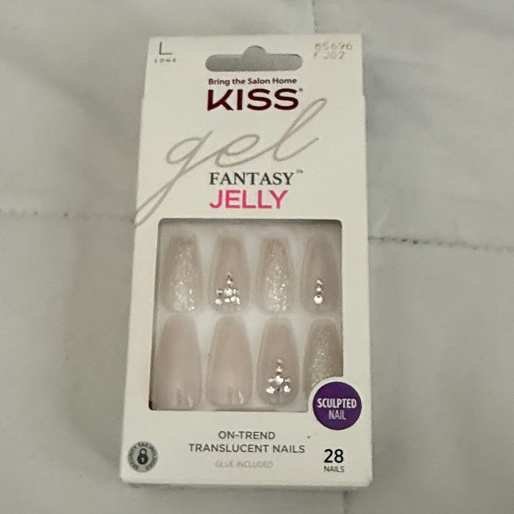 🧡 3 for $20 KISS Gel Fantasy Jelly Nails in Pink and Silver